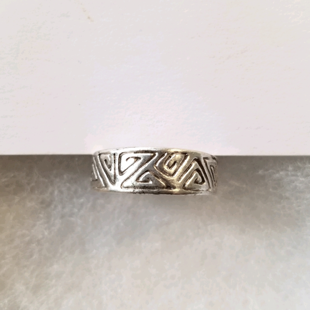 vintage Sterling Silver Geometric Ring